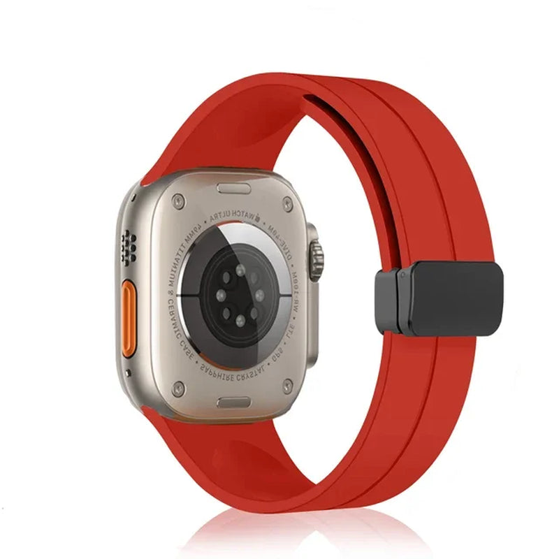 Magnetic Silicone Strap for  Watch Band 44Mm 45Mm 49Mm 40Mm 41Mm 42Mm 38Mm Correa Bracelet Iwatch Series 7 8 Se 6 9 Ultra 2