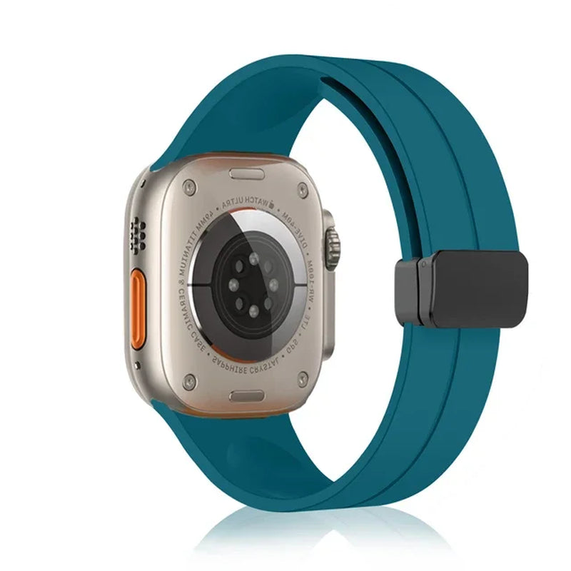 Magnetic Silicone Strap for  Watch Band 44Mm 45Mm 49Mm 40Mm 41Mm 42Mm 38Mm Correa Bracelet Iwatch Series 7 8 Se 6 9 Ultra 2