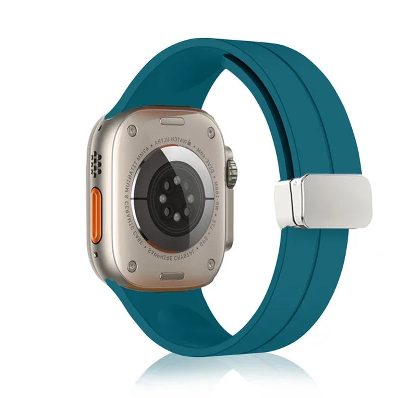 Magnetic Silicone Strap for  Watch Band 44Mm 45Mm 49Mm 40Mm 41Mm 42Mm 38Mm Correa Bracelet Iwatch Series 7 8 Se 6 9 Ultra 2