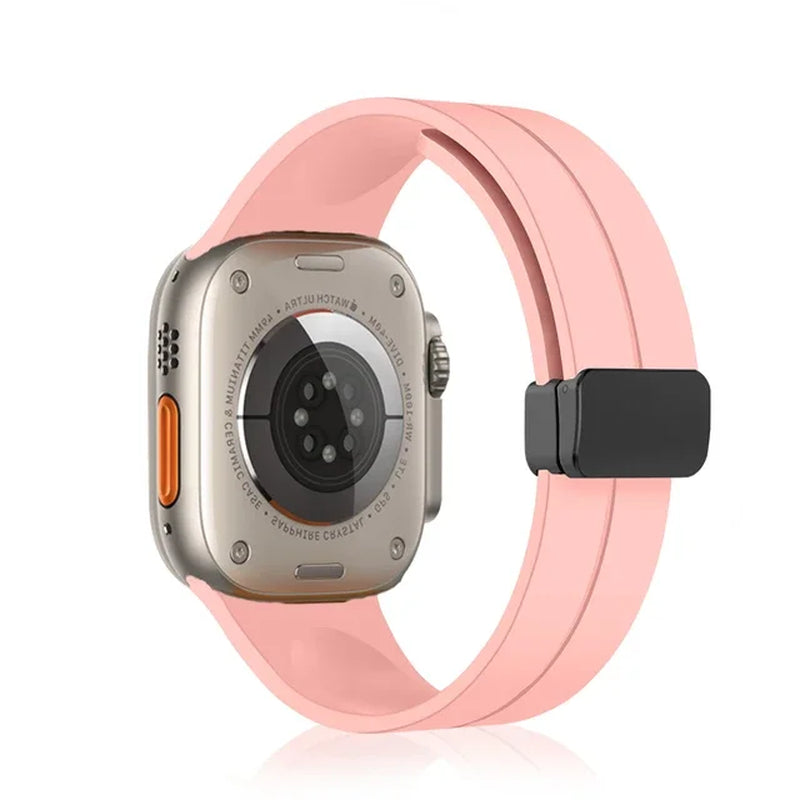 Magnetic Silicone Strap for  Watch Band 44Mm 45Mm 49Mm 40Mm 41Mm 42Mm 38Mm Correa Bracelet Iwatch Series 7 8 Se 6 9 Ultra 2