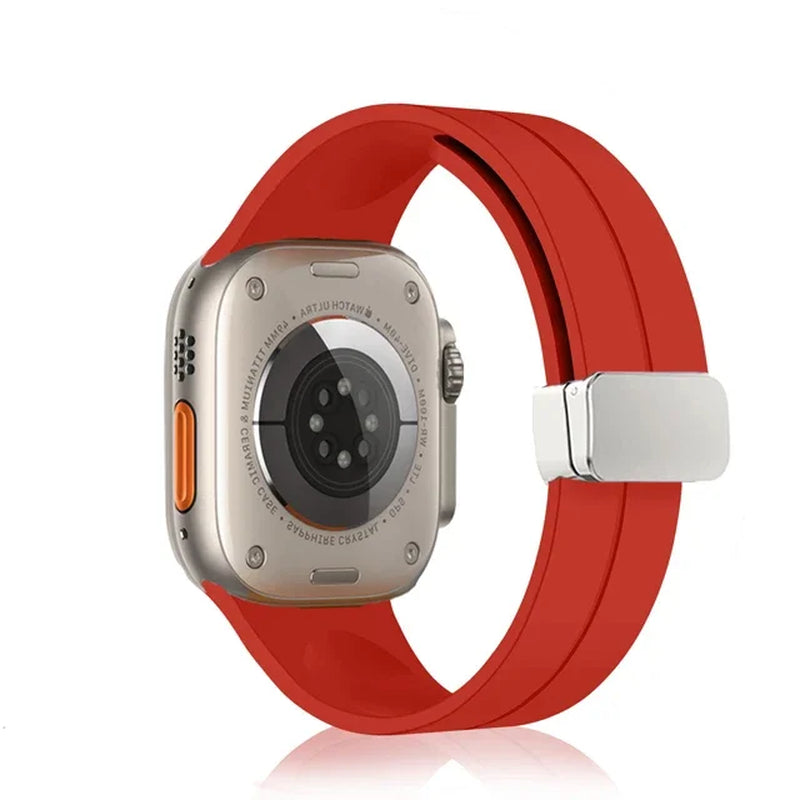 Magnetic Silicone Strap for  Watch Band 44Mm 45Mm 49Mm 40Mm 41Mm 42Mm 38Mm Correa Bracelet Iwatch Series 7 8 Se 6 9 Ultra 2