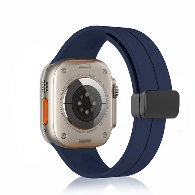 Magnetic Silicone Strap for  Watch Band 44Mm 45Mm 49Mm 40Mm 41Mm 42Mm 38Mm Correa Bracelet Iwatch Series 7 8 Se 6 9 Ultra 2
