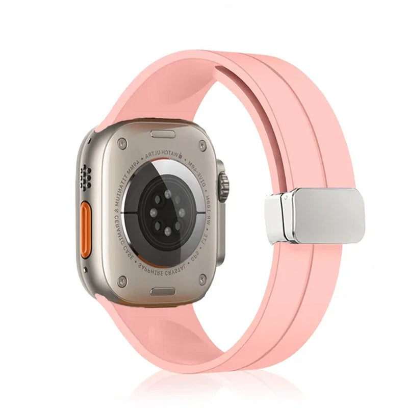 Magnetic Silicone Strap for  Watch Band 44Mm 45Mm 49Mm 40Mm 41Mm 42Mm 38Mm Correa Bracelet Iwatch Series 7 8 Se 6 9 Ultra 2