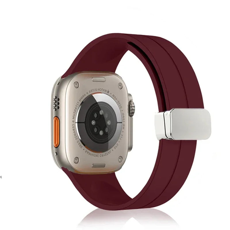 Magnetic Silicone Strap for  Watch Band 44Mm 45Mm 49Mm 40Mm 41Mm 42Mm 38Mm Correa Bracelet Iwatch Series 7 8 Se 6 9 Ultra 2