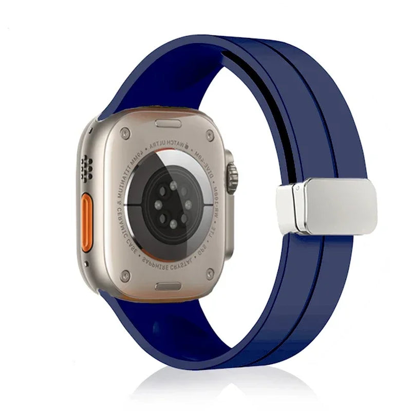 Magnetic Silicone Strap for  Watch Band 44Mm 45Mm 49Mm 40Mm 41Mm 42Mm 38Mm Correa Bracelet Iwatch Series 7 8 Se 6 9 Ultra 2
