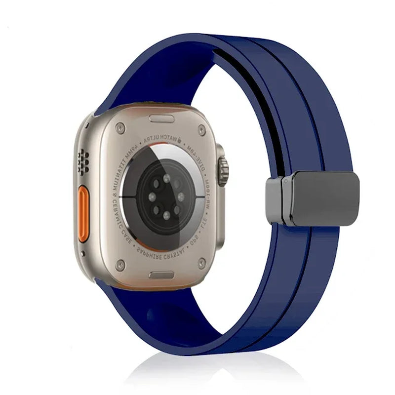Magnetic Silicone Strap for  Watch Band 44Mm 45Mm 49Mm 40Mm 41Mm 42Mm 38Mm Correa Bracelet Iwatch Series 7 8 Se 6 9 Ultra 2