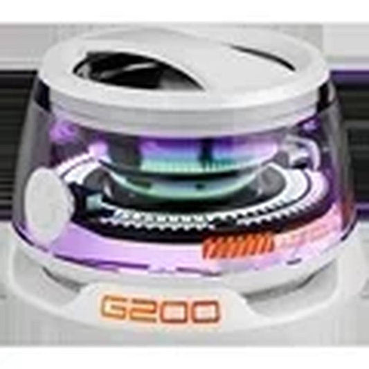 Portable Bluetooth speaker G200 with RGB lighting, magnetic design, and 7-hour playback.