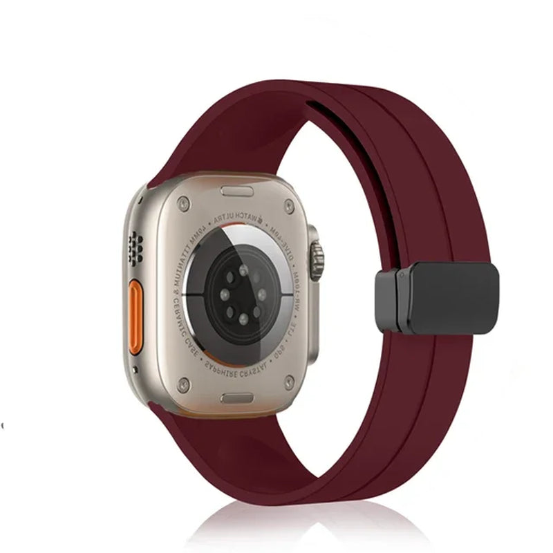 Magnetic Silicone Strap for  Watch Band 44Mm 45Mm 49Mm 40Mm 41Mm 42Mm 38Mm Correa Bracelet Iwatch Series 7 8 Se 6 9 Ultra 2