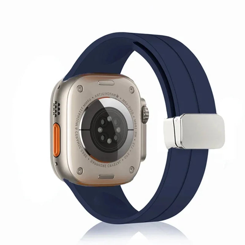 Magnetic Silicone Strap for  Watch Band 44Mm 45Mm 49Mm 40Mm 41Mm 42Mm 38Mm Correa Bracelet Iwatch Series 7 8 Se 6 9 Ultra 2